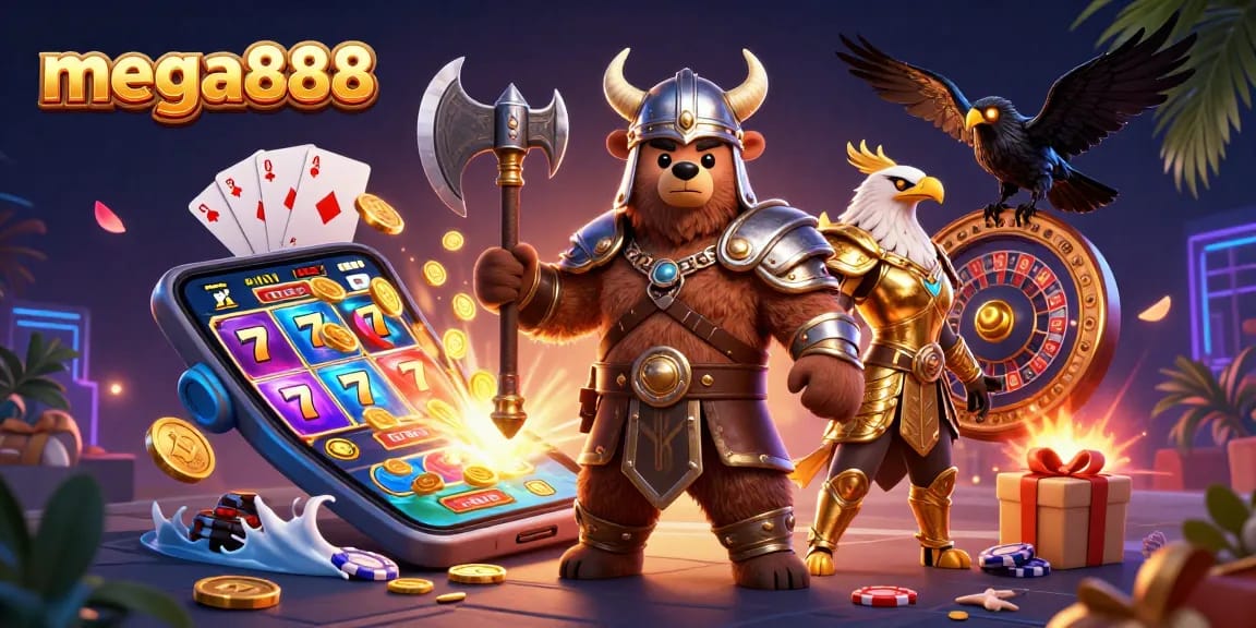 Experience the thrill of mega888 slots with vibrant characters and engaging game elements.