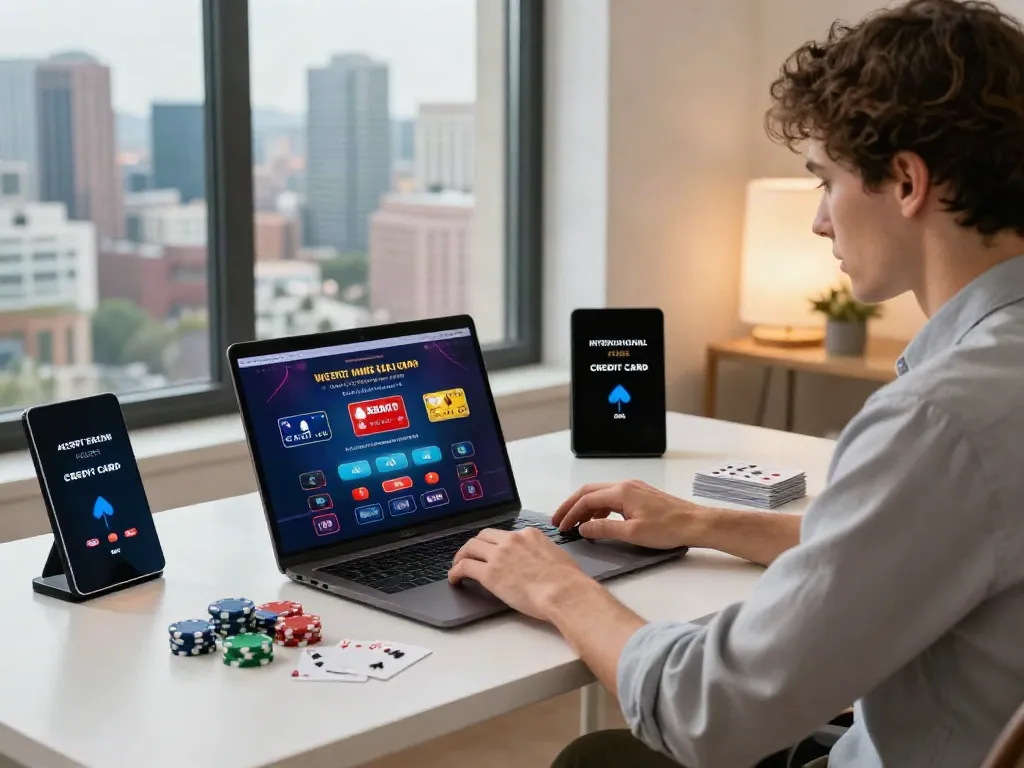 Engaging environment showcasing a player enjoying casinos that accept credit cards with gaming elements.