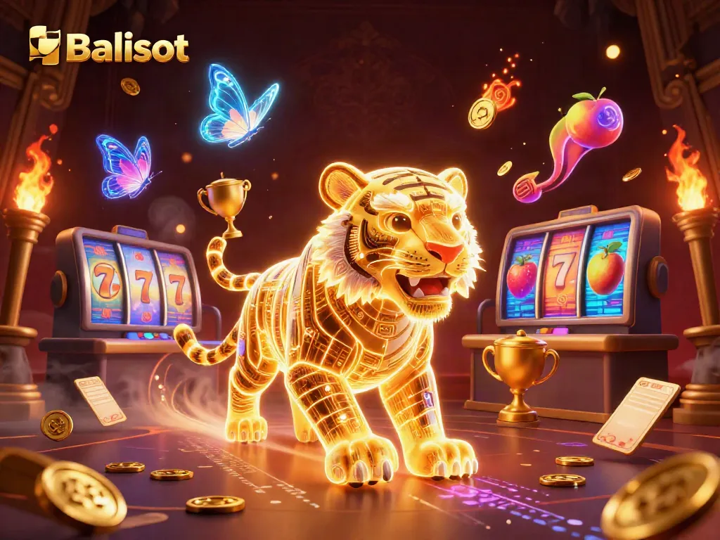 Balislot offers a vibrant digital casino experience with immersive slot elements and golden tiger character.