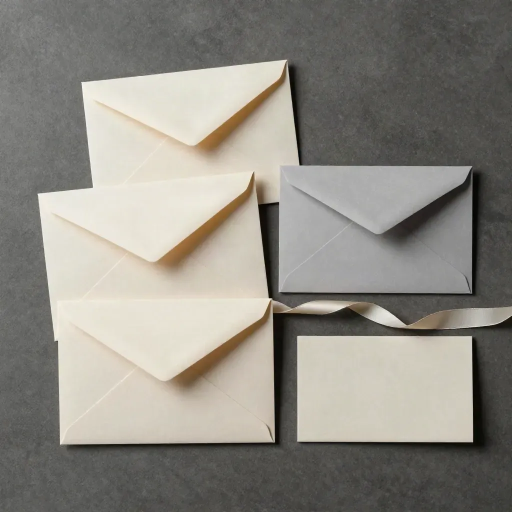 Overhead flatlay of email flow blanks, ribbon and screen tile on charcoal concrete