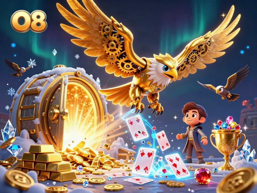 Engage with O8's thrilling online casino experience featuring dynamic gameplay and vibrant gold treasures.